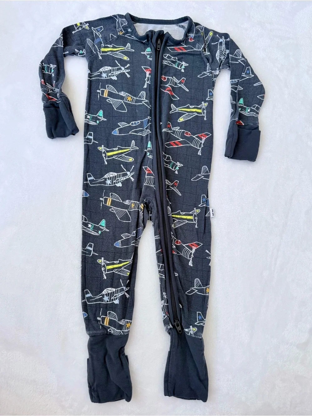 Little Sleepies Airplanes Zippie (size 3-6M)